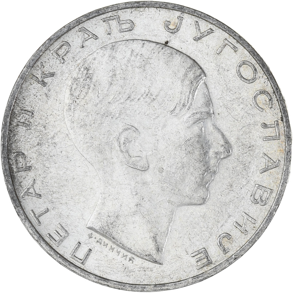 Coin, Yugoslavia, Petar II, 50 Dinara, 1938, AU(55-58), Silver, KM:24