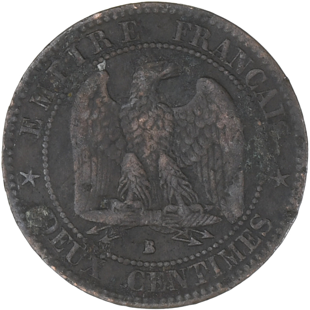 Moeda, França, Napoleon III, Napoléon III, 2 Centimes, 1856, Rouen, EF(40-45)