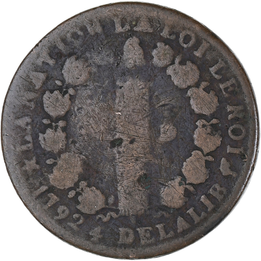 Monnaie, France, 12 deniers françois, 12 Deniers, 1792 / AN 4, Marseille, B+