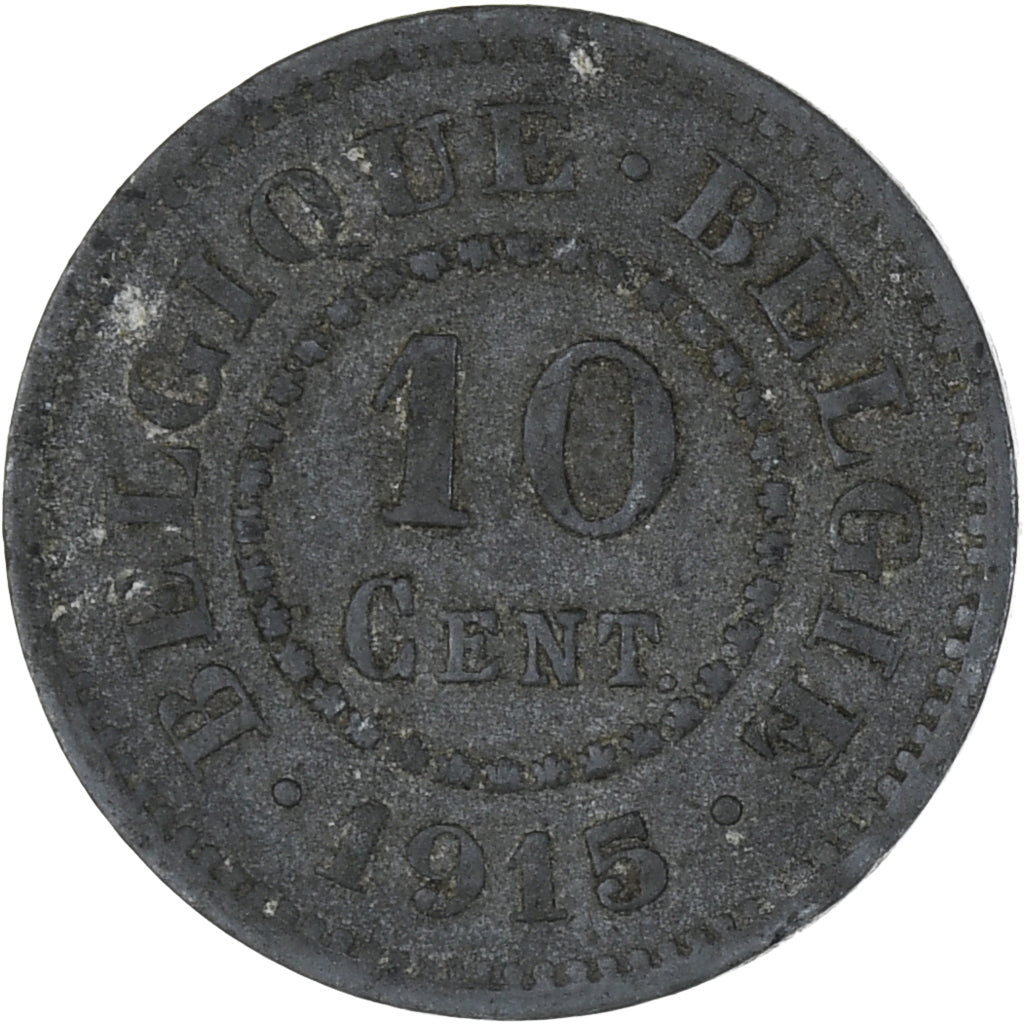 Coin, Belgium, 10 Centimes, 1915, EF(40-45), Zinc, KM:81