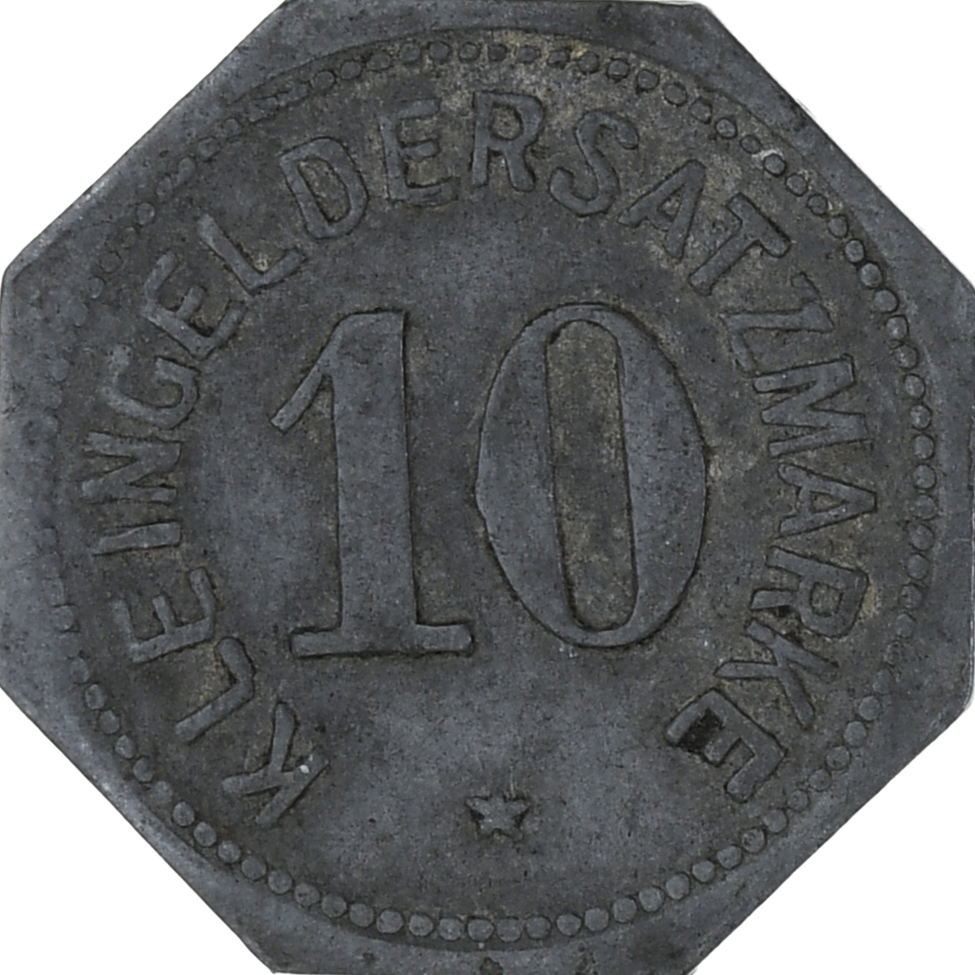 Germany, Stadt Mainz, Kleingeldersatzmarke, 10 Pfennig, 1917, EF(40-45), Zinc