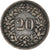 Coin, Switzerland, 20 Rappen, 1858, Bern, EF(40-45), Billon, KM:7