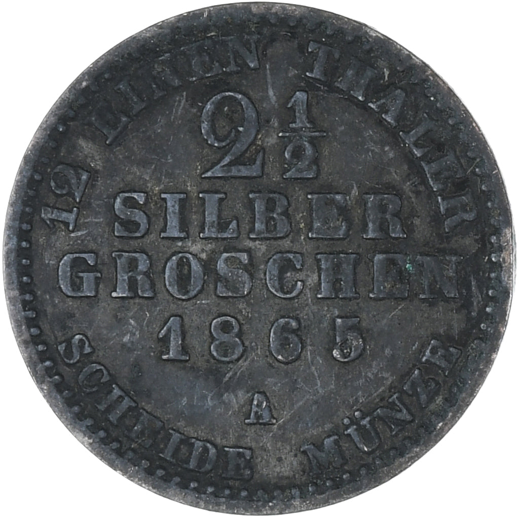 Coin, German States, PRUSSIA, Wilhelm I, 2-1/2 Silber Groschen, 1865, Berlin