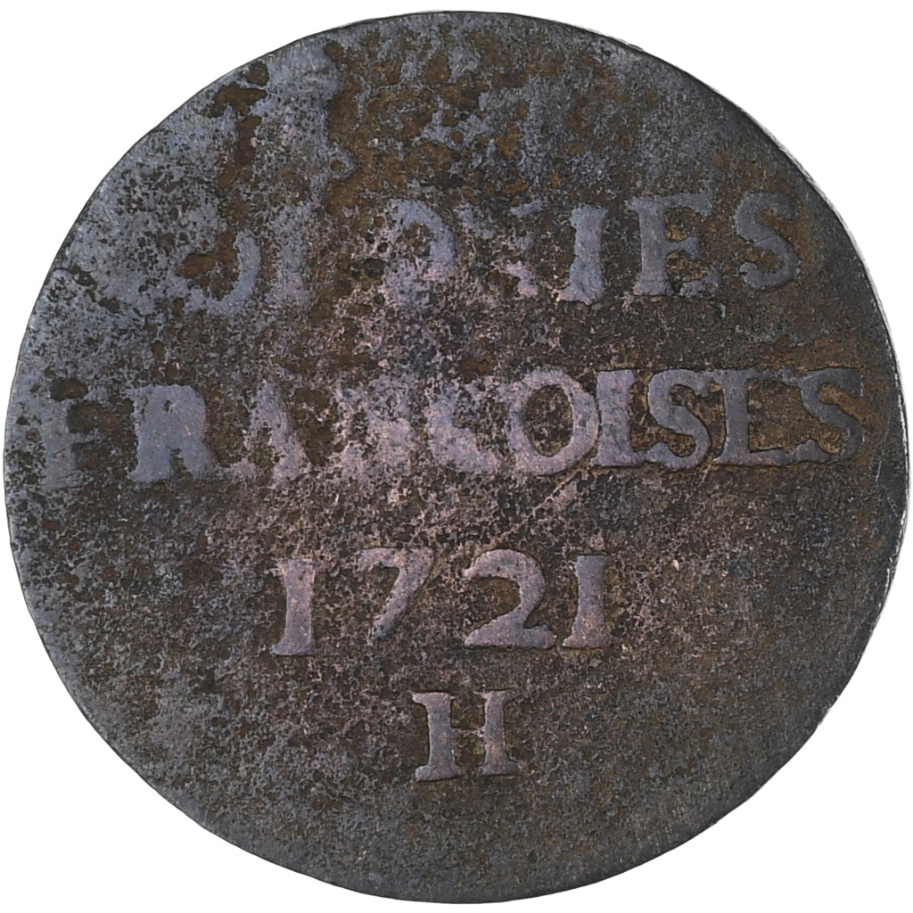 Münze, Französische Kolonien, 9 Deniers, 1721, La Rochelle, S, Kupfer, KM:5.2