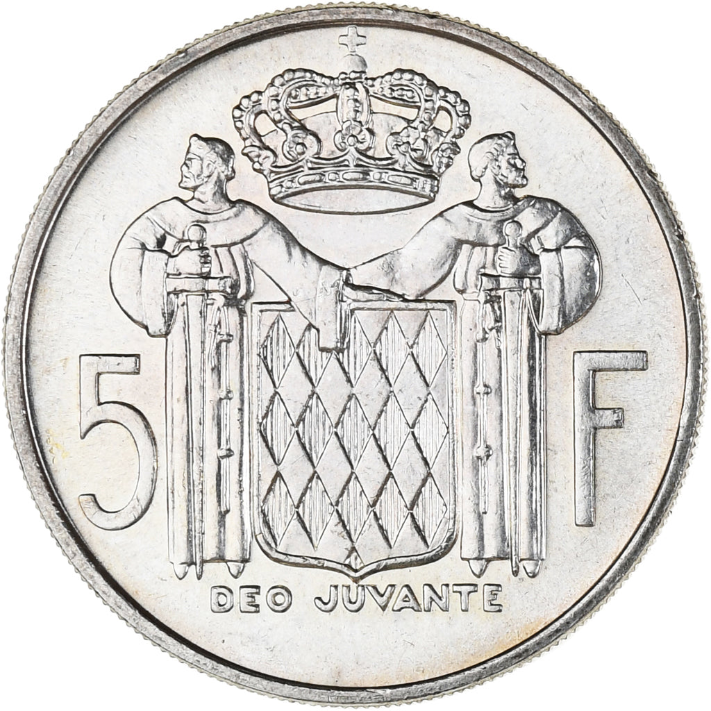 Coin, Monaco, Rainier III, 5 Francs, 1966, AU(50-53), Silver, KM:141, Gadoury:MC