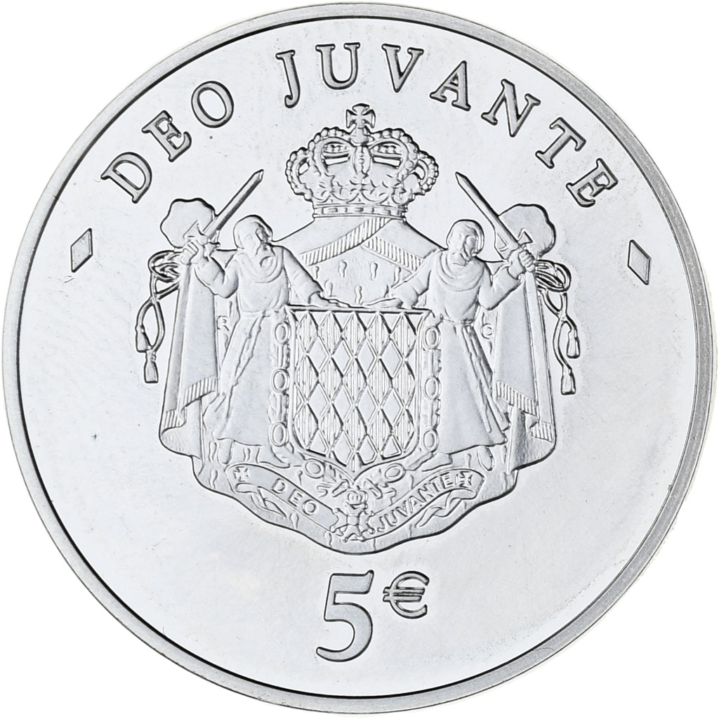 Monaco, 5 Euro, 2008, Paris, MS(63), Silver, Gadoury:MC199, KM:197