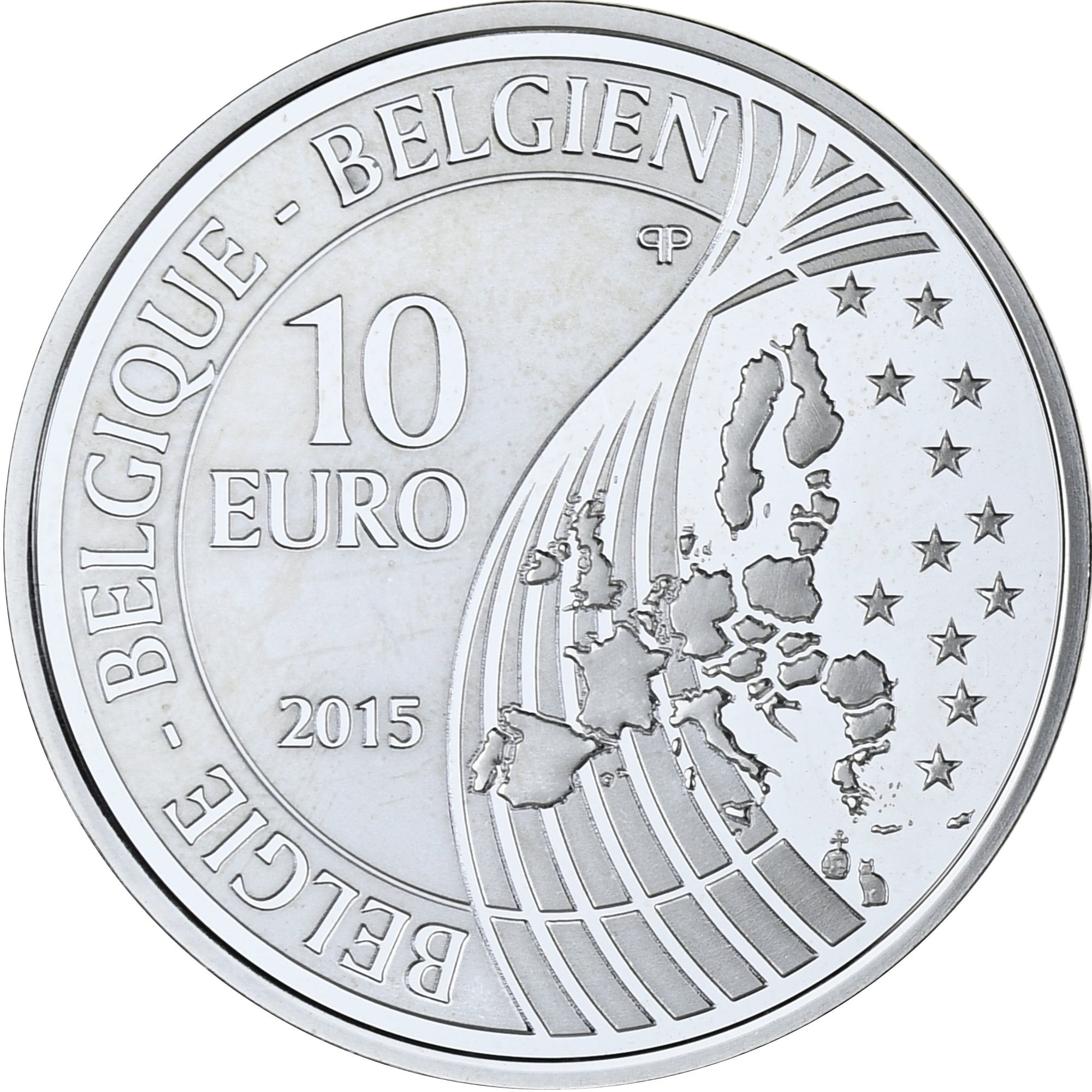 Bélgica, 10 Euro, 2015, SC, Plata