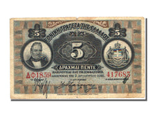Greece, 5 Drachmai, 1916, VF(30-35), A