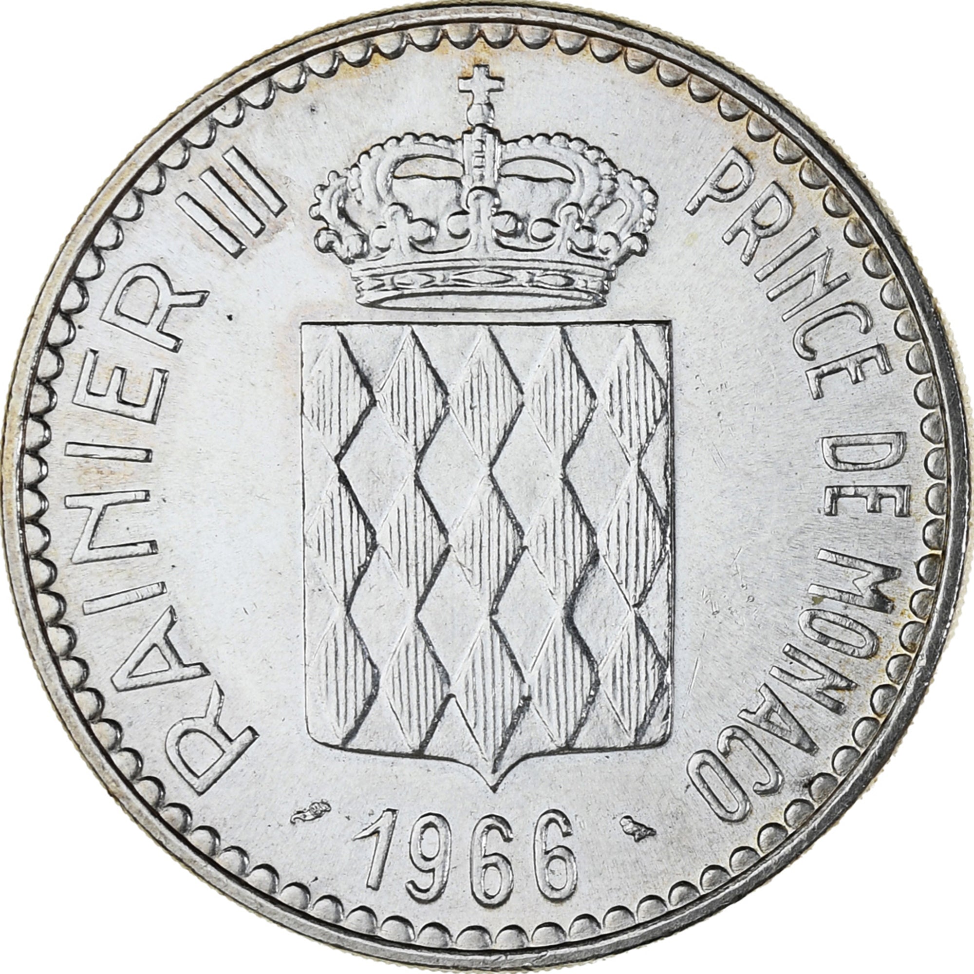 Moneta, Monaco, Rainier III, 10 Francs, 1966, SPL-, Argento, KM:146