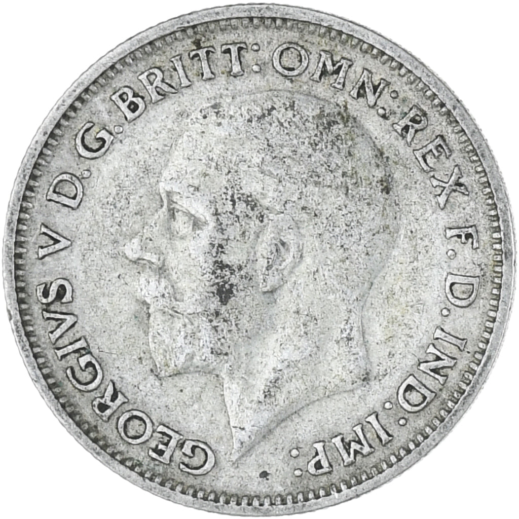 Grã-Bretanha, George V, 6 Pence, 1933, EF(40-45), Prata, KM:832