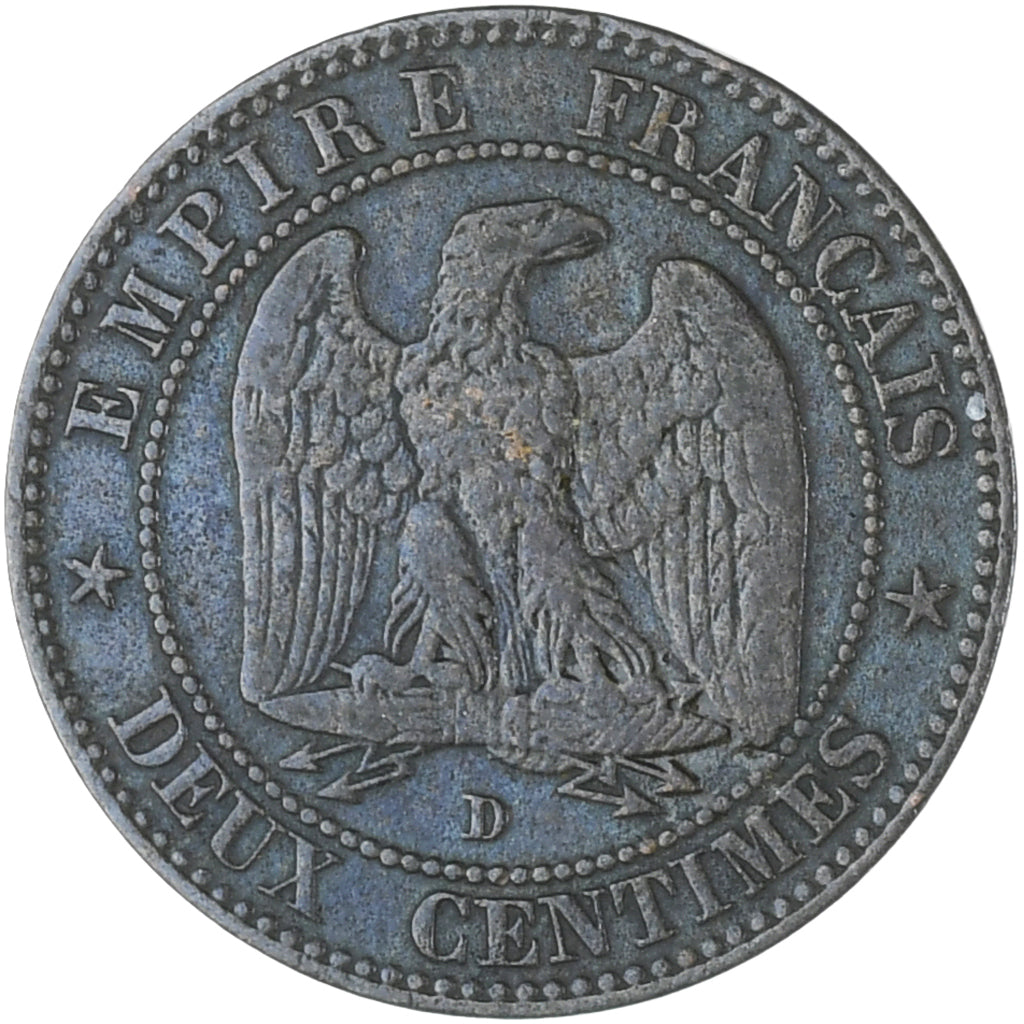 Moneda, Francia, Napoleon III, Napoléon III, 2 Centimes, 1854, Lyon, MBC