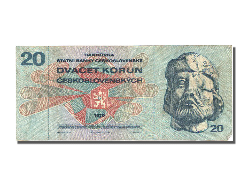 Czechoslovakia, 20 Korun, 1970, KM #92, EF(40-45), F