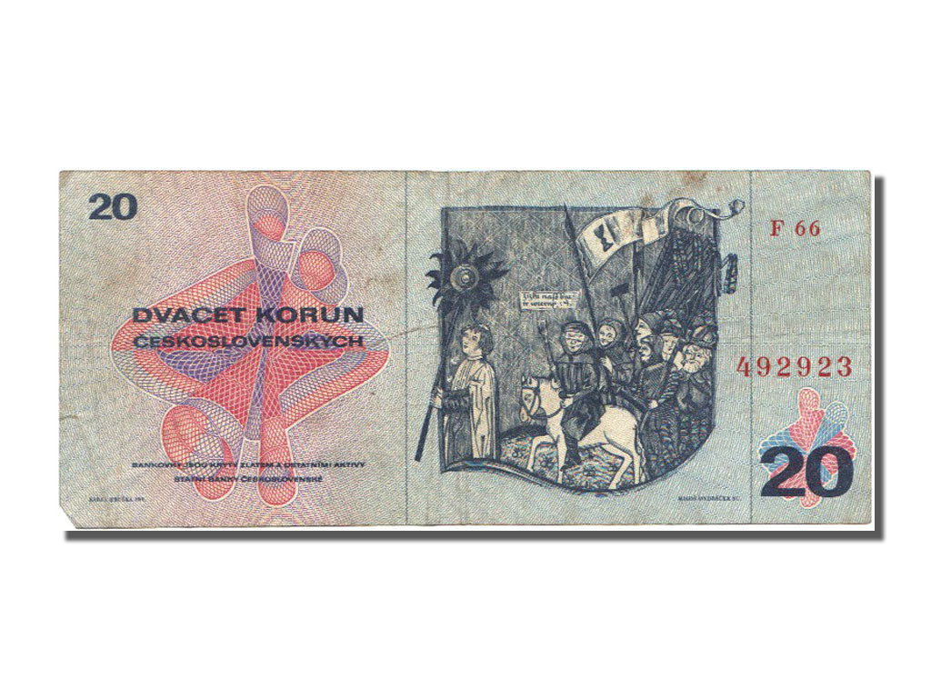 Czechoslovakia, 20 Korun, 1970, KM #92, EF(40-45), F