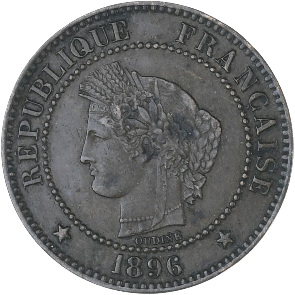 Moneda, Francia, Cérès, 2 Centimes, 1896, Paris, MBC, Bronce, KM:827.1