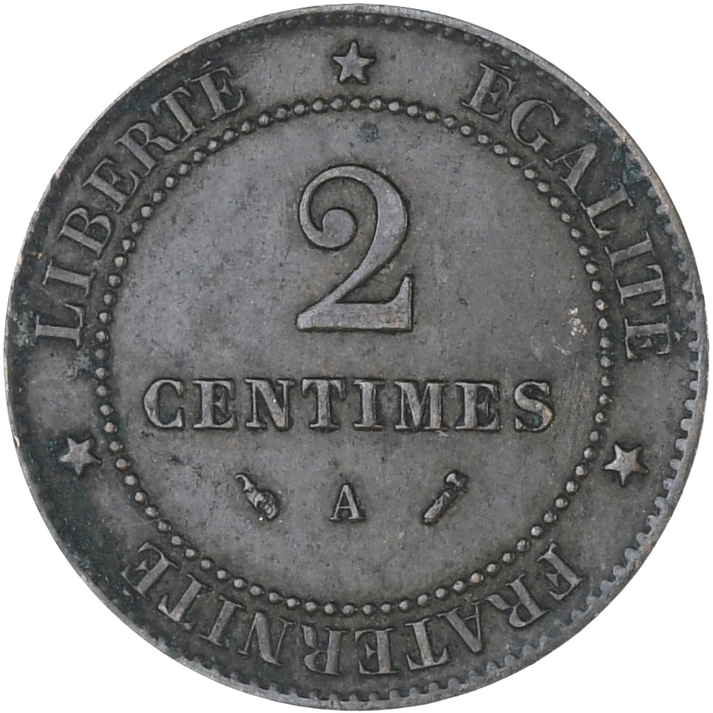 Moneda, Francia, Cérès, 2 Centimes, 1896, Paris, MBC, Bronce, KM:827.1