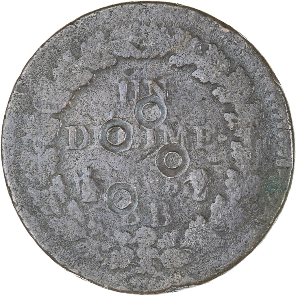 Münze, Frankreich, Dupré, Decime, AN 8, Strasbourg, S, Bronze, KM:644.4