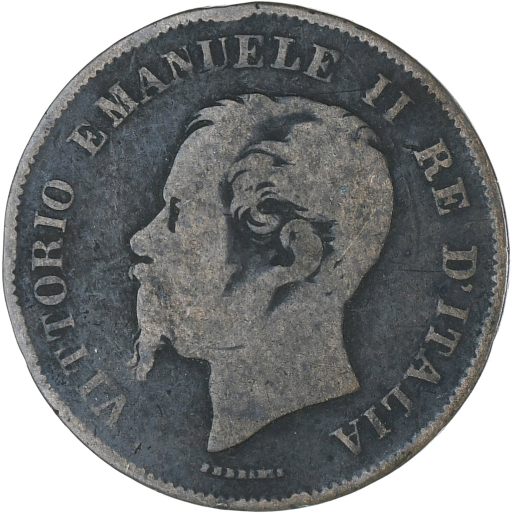 Münze, Italien, Vittorio Emanuele II, 5 Centesimi, 1861, Milan, S+, Kupfer