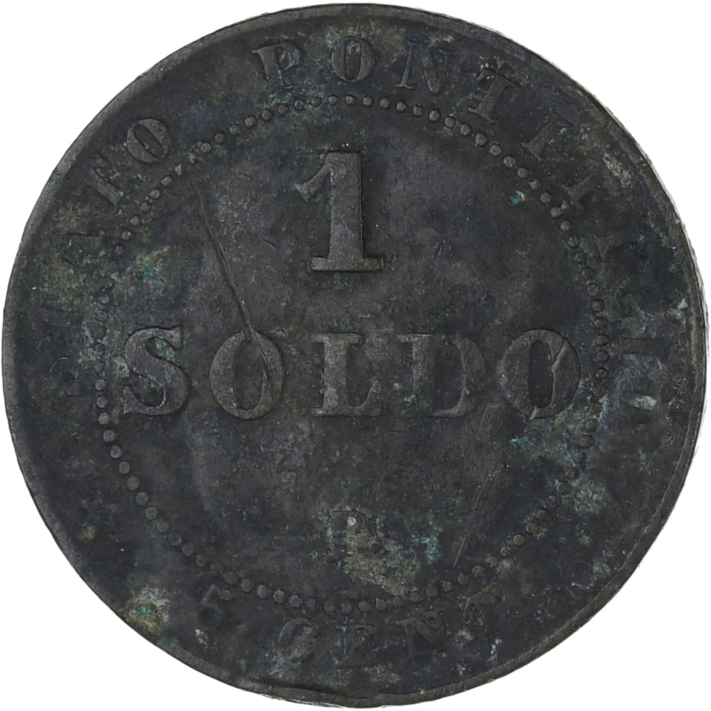 Moneda, Estados italianos, PAPAL STATES, Pius IX, Soldo, 5 Centesimi, 1867, BC