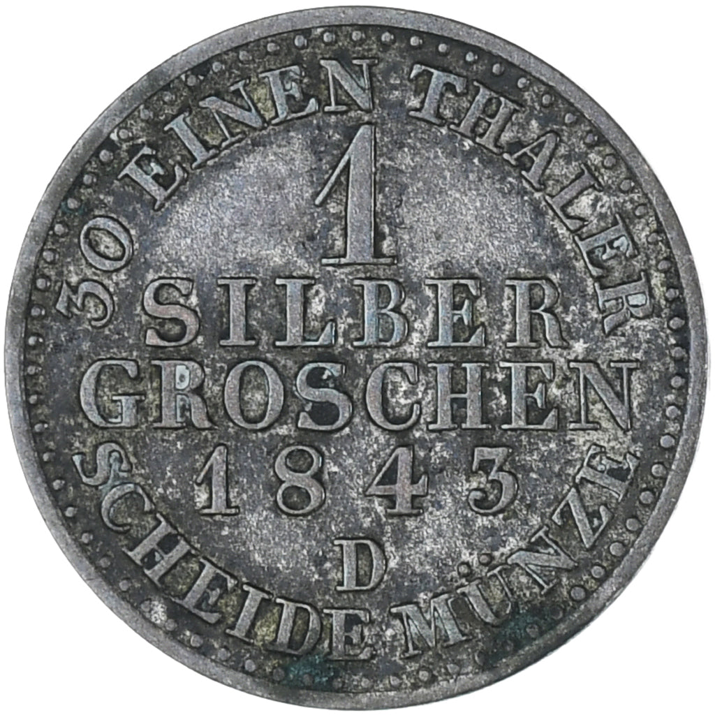 Moneta, Stati tedeschi, PRUSSIA, Friedrich Wilhelm IV, Groschen, 1843, BB