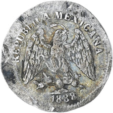 Moneda, México, 5 Centavos, 1888, Mexico City, MBC, Plata, KM:398.7