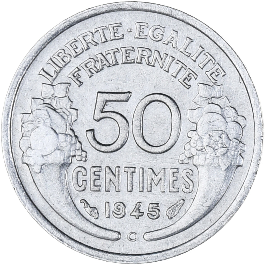 Münze, Frankreich, Morlon, 50 Centimes, 1945, Castelsarrasin, VZ, Aluminium