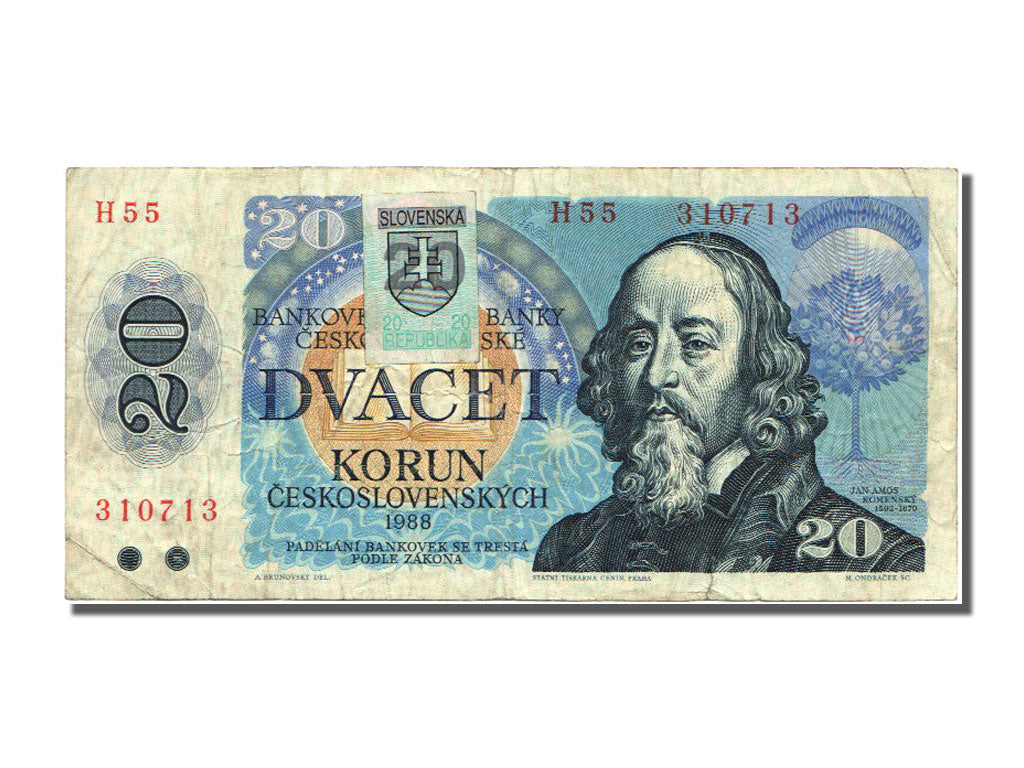Czechoslovakia, 20 Korun, 1988, KM #95, EF(40-45), H