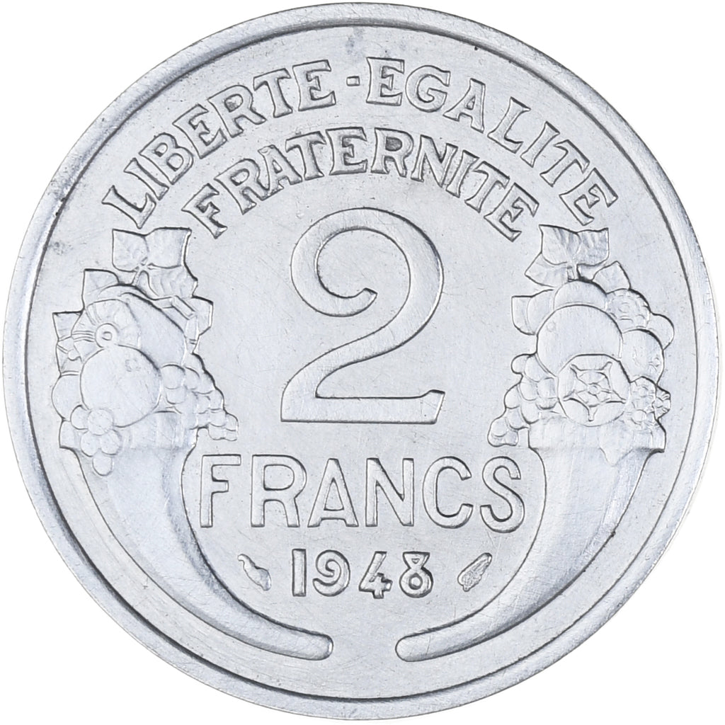 Munten, Frankrijk, Morlon, 2 Francs, 1948, PR, Aluminium, KM:886a.1