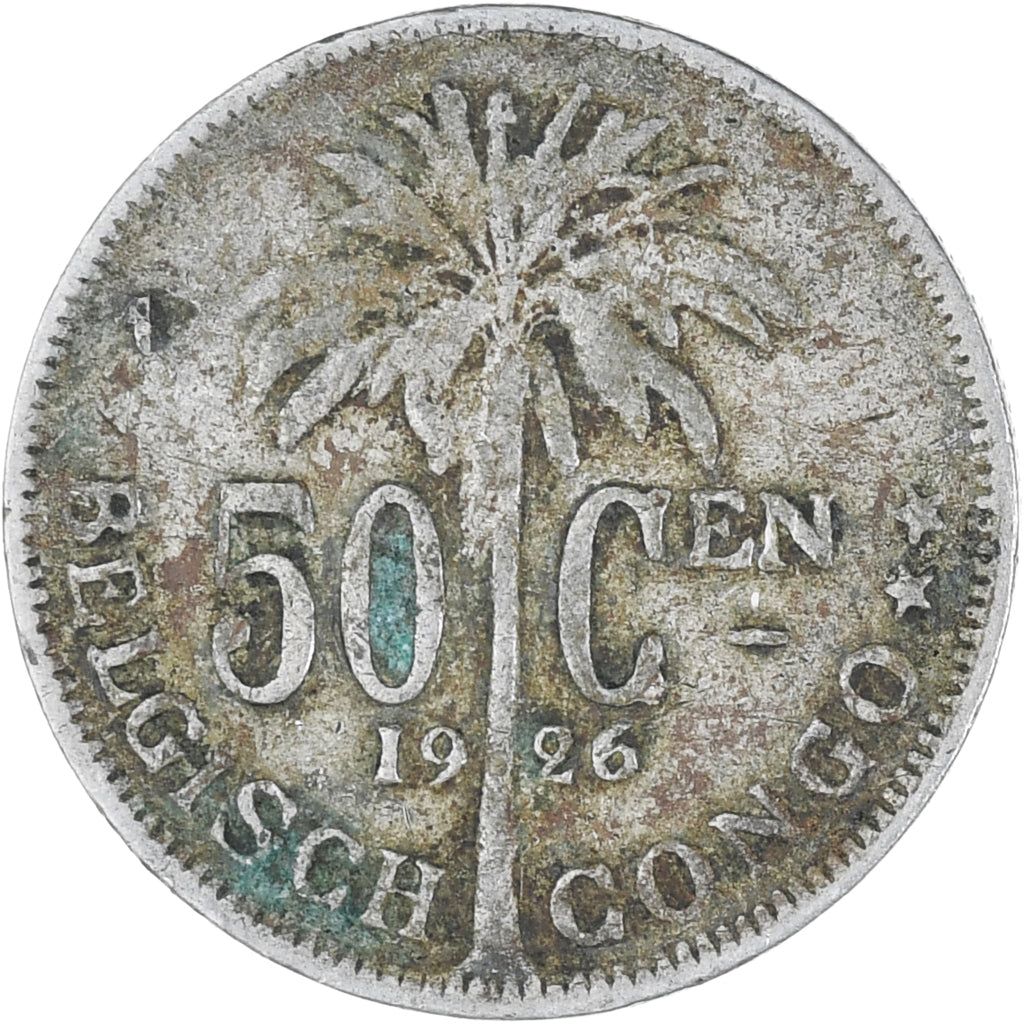 Münze, Belgisch-Kongo, 50 Centimes, 1926, S+, Kupfer-Nickel, KM:23