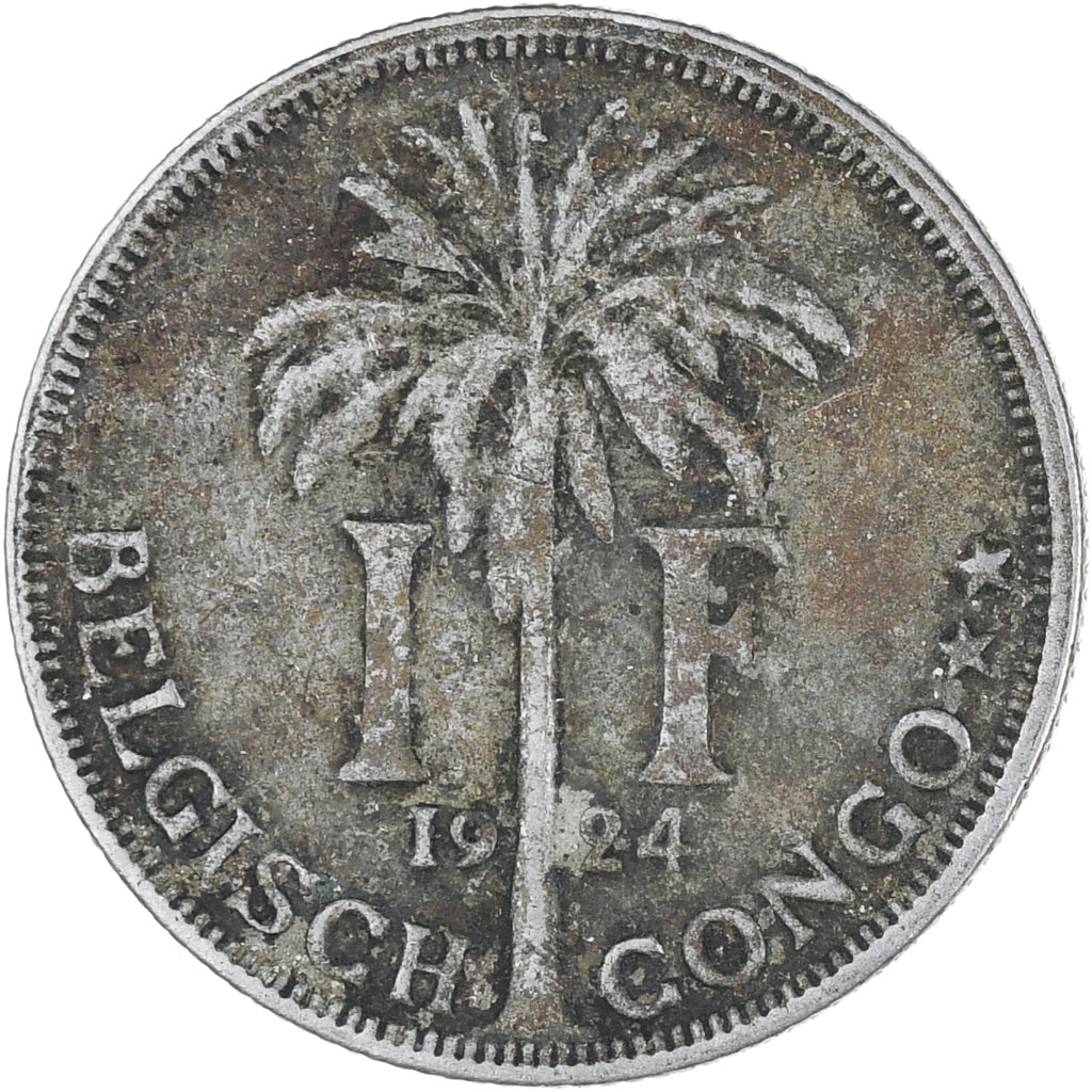 Münze, Belgisch-Kongo, Franc, 1924, SS, Kupfer-Nickel, KM:21