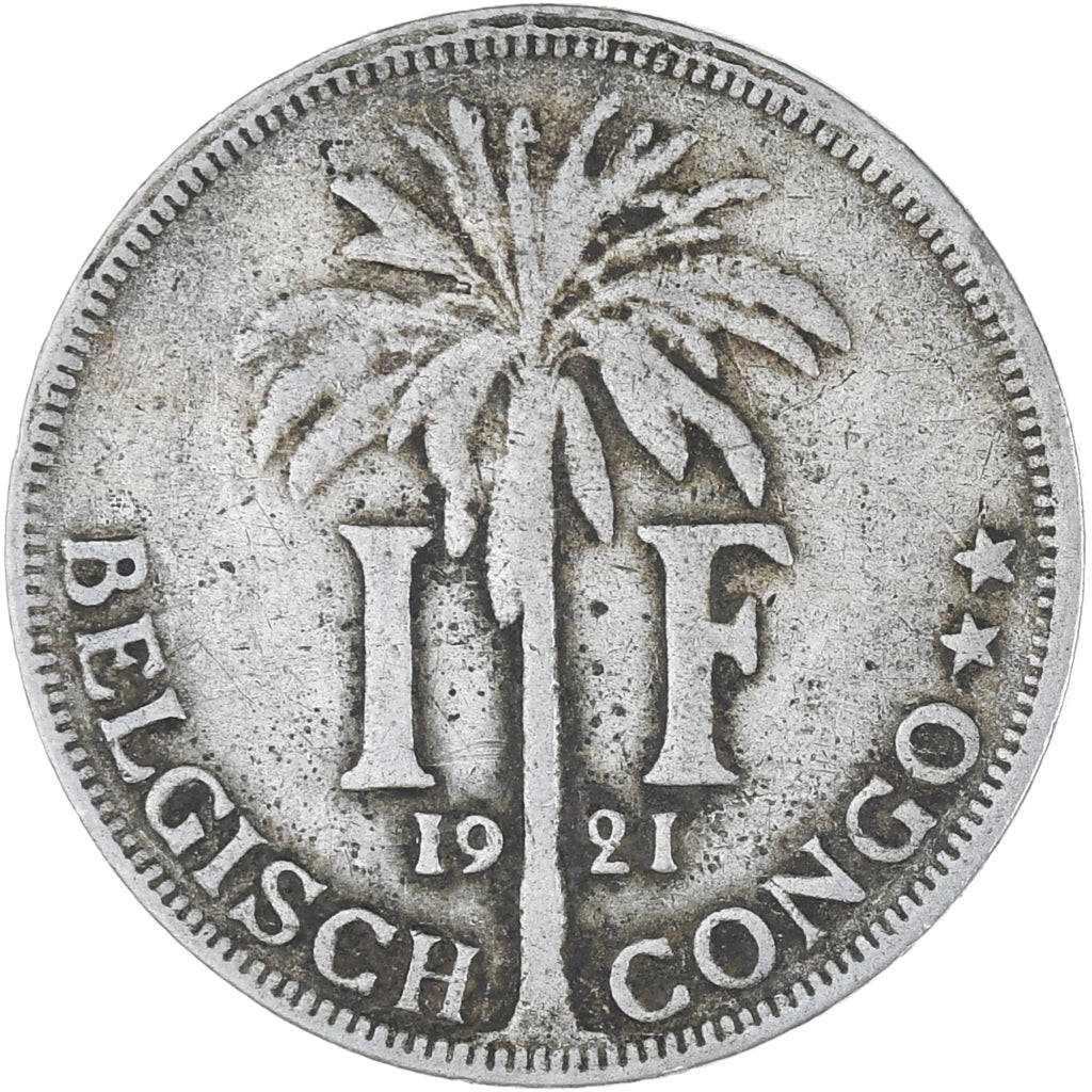 Münze, Belgisch-Kongo, Franc, 1921, SS, Kupfer-Nickel, KM:21