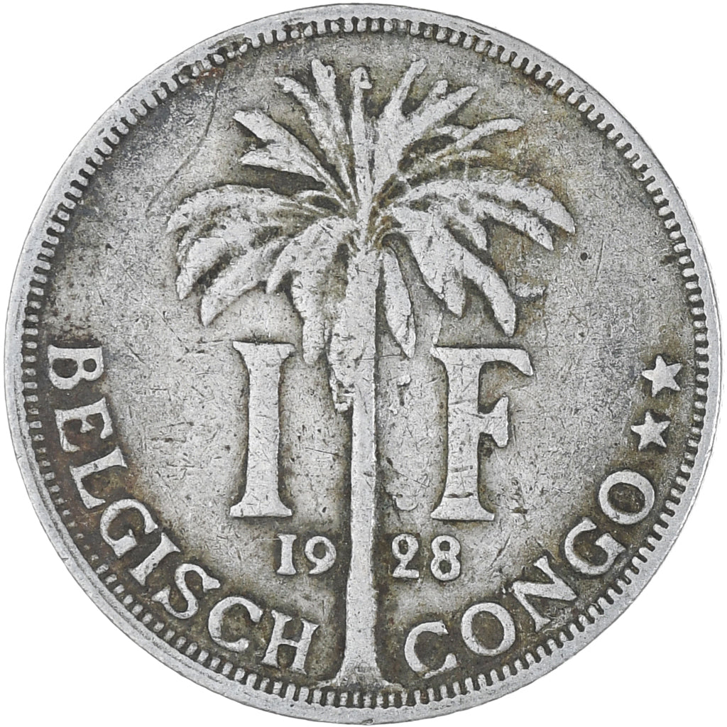 Moneda, Congo belga, Franc, 1928, MBC, Cobre - níquel, KM:21