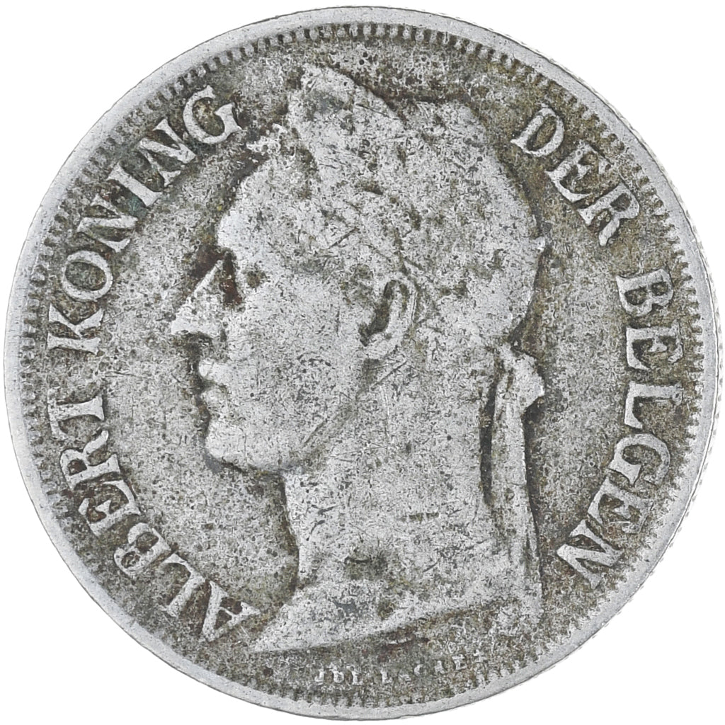 Moeda, Congo Belga, Franc, 1926, EF(40-45), Cobre-níquel, KM:21