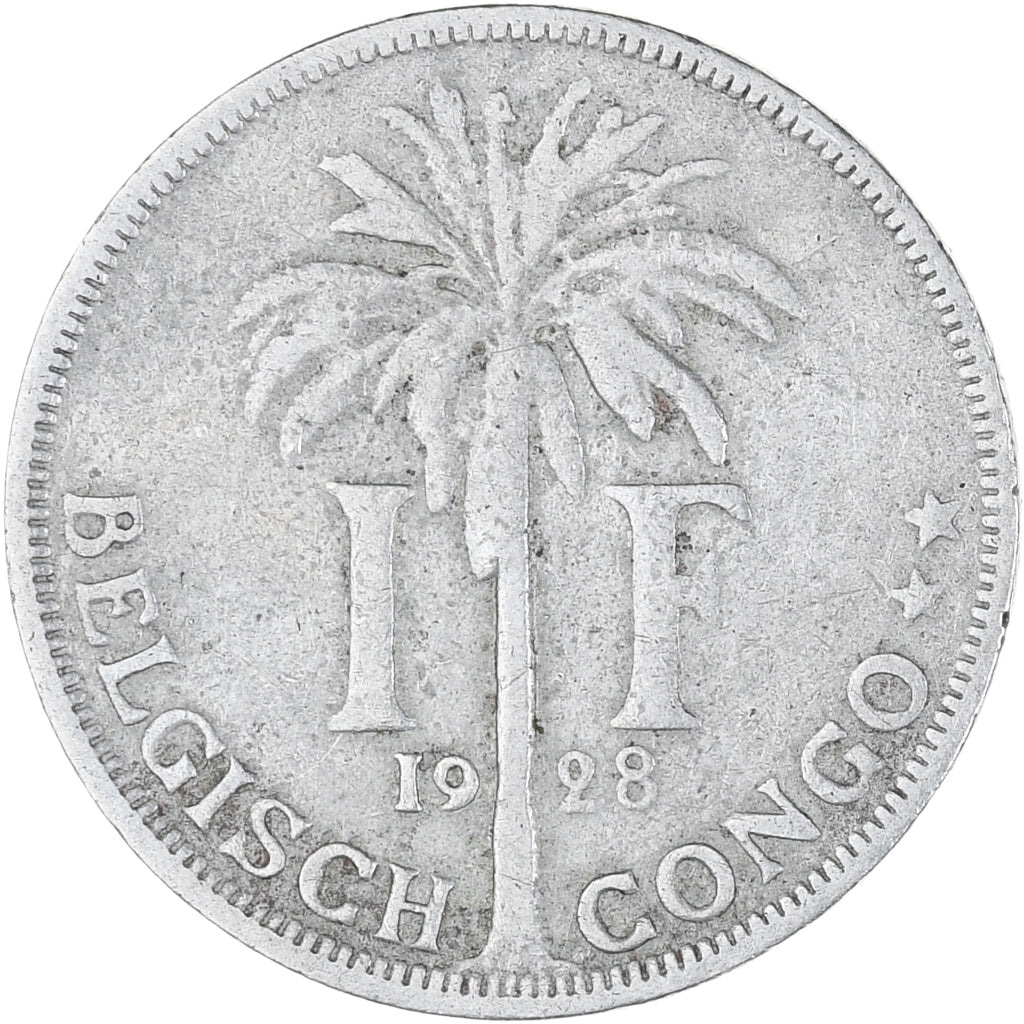 Münze, Belgisch-Kongo, Franc, 1928, SS+, Kupfer-Nickel, KM:21