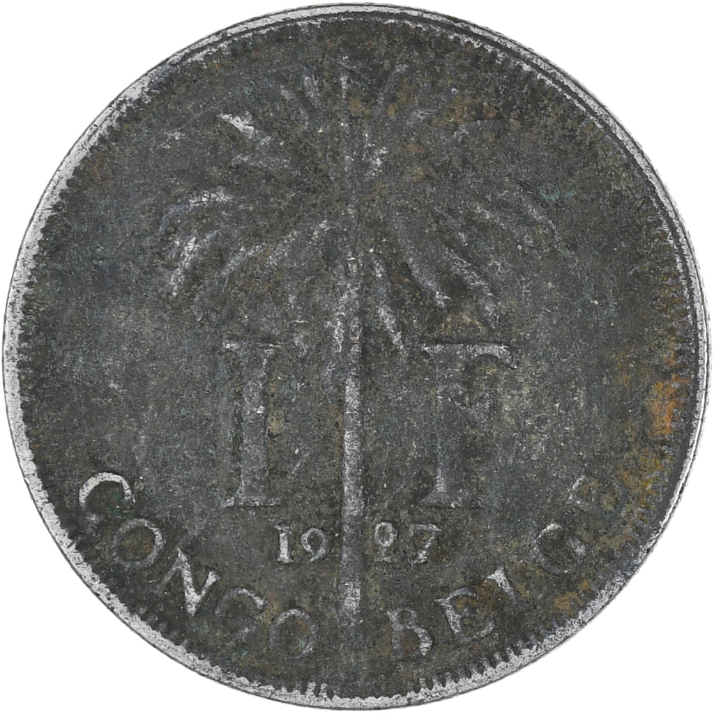 Moneta, Congo belga, Franc, 1927, B+, Rame-nichel, KM:20