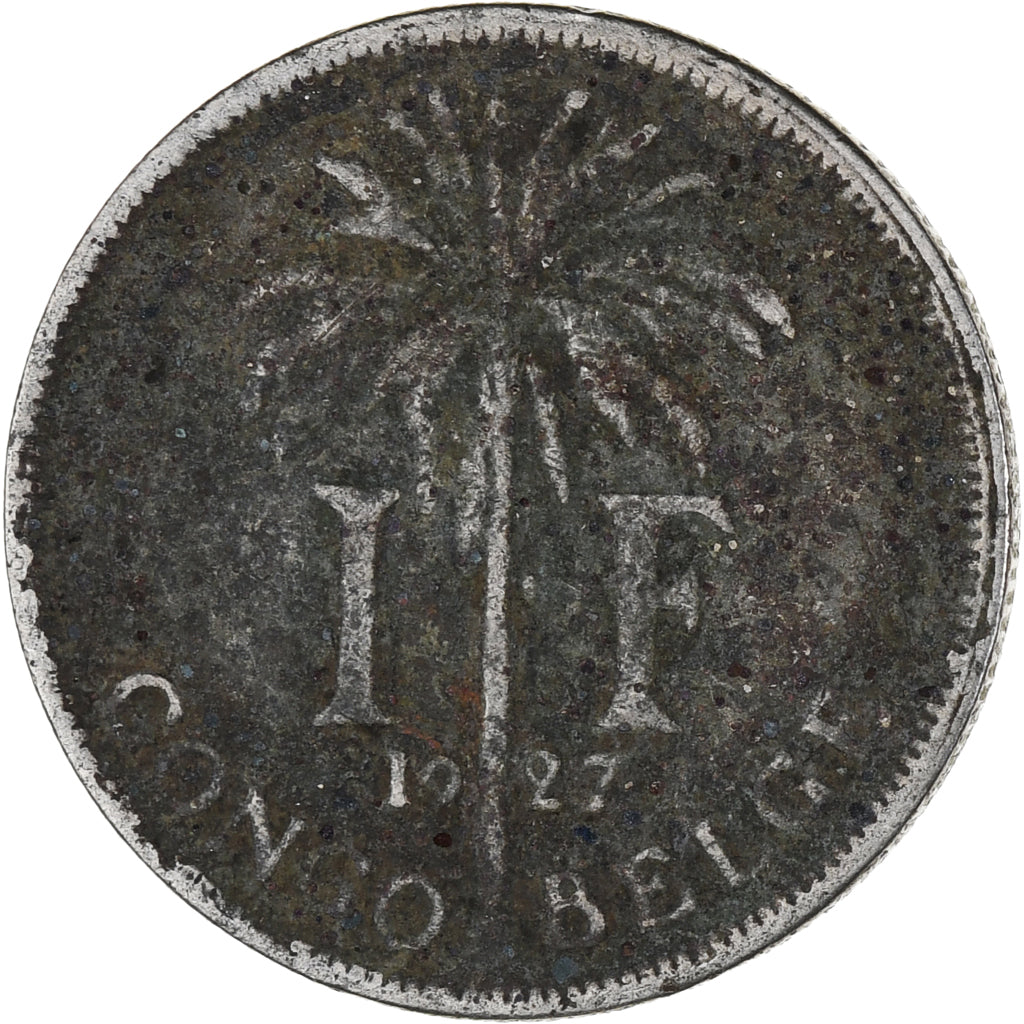 Moeda, Congo Belga, Franc, 1928, F(12-15), Cobre-níquel, KM:20