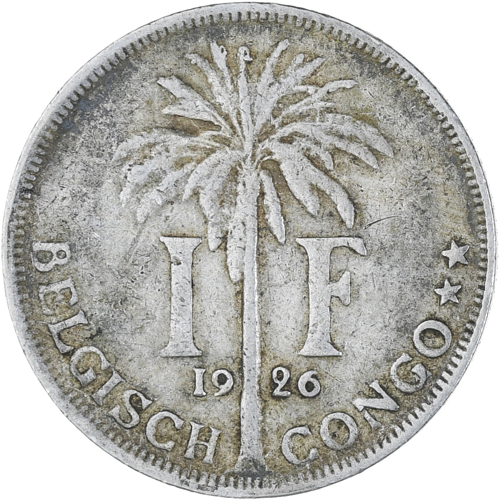 Munten, Belgisch Congo, Franc, 1926, ZF, Cupro-nikkel, KM:21