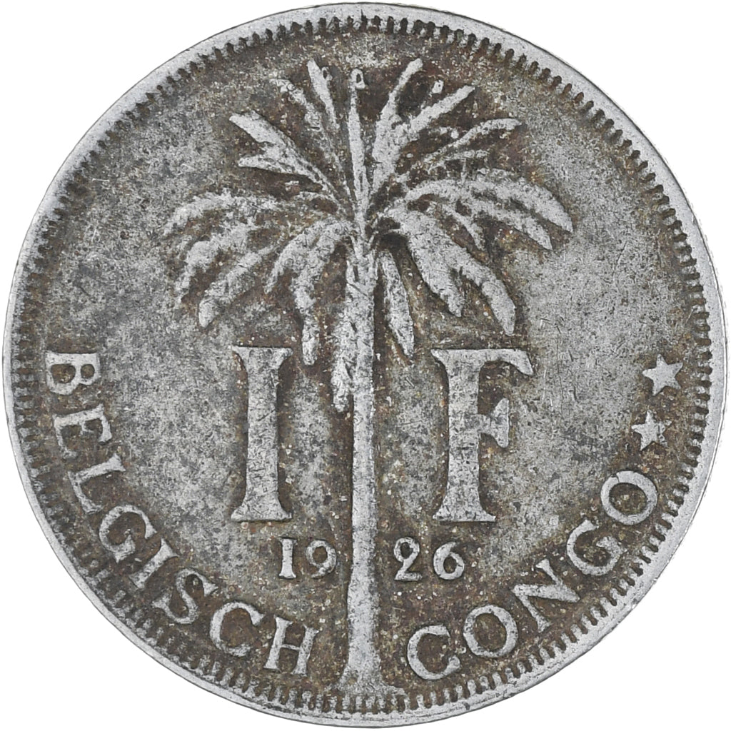 Moneta, Congo belga, Franc, 1926, BB, Rame-nichel, KM:21