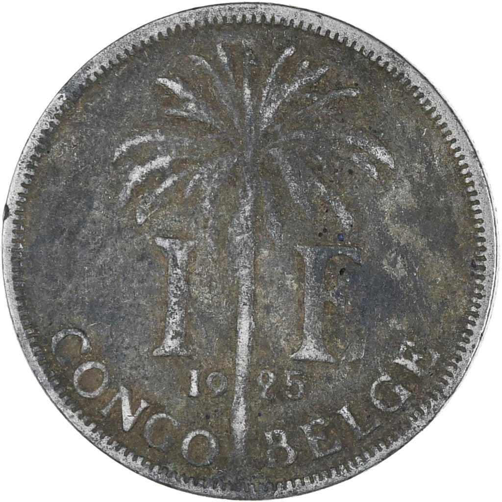 Moneda, Congo belga, Franc, 1925, BC, Cobre - níquel, KM:20