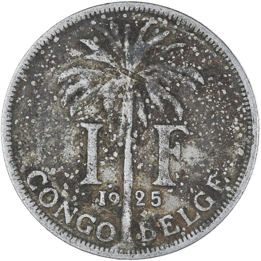Munten, Belgisch Congo, Franc, 1925, FR, Cupro-nikkel, KM:20
