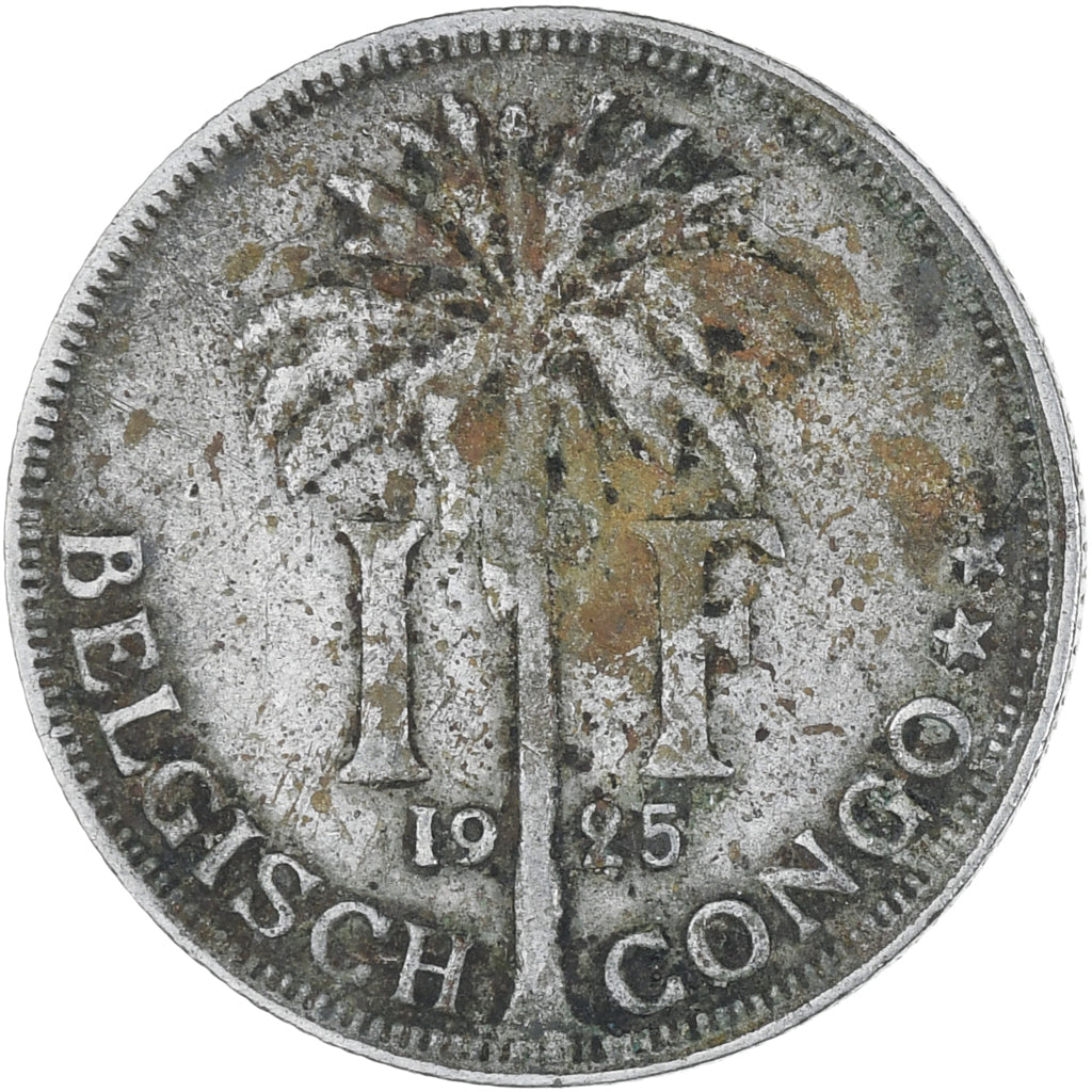 Coin, Belgian Congo, Franc, 1925, VF(20-25), Copper-nickel, KM:21