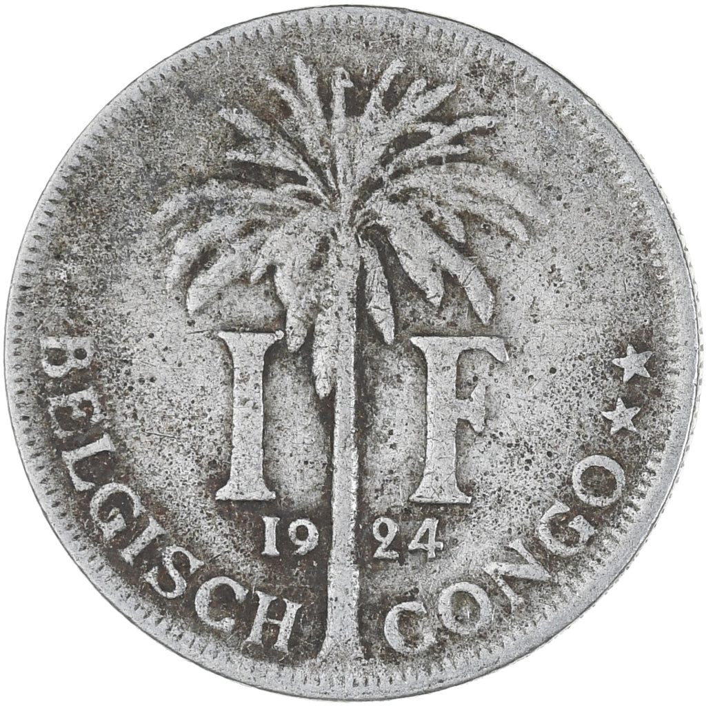 Münze, Belgisch-Kongo, Franc, 1924, SS, Kupfer-Nickel, KM:21
