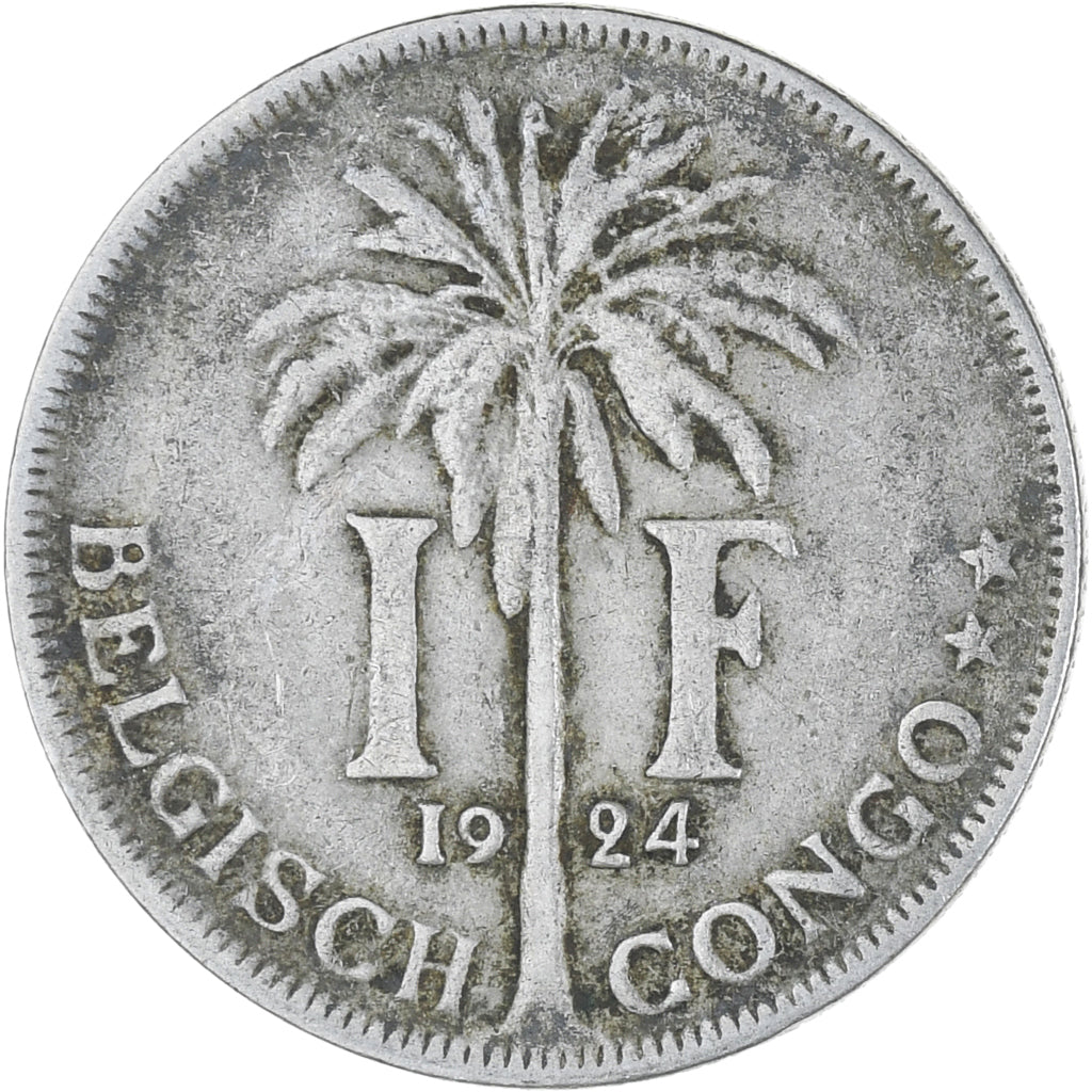 Münze, Belgisch-Kongo, Franc, 1924, SS, Kupfer-Nickel, KM:21