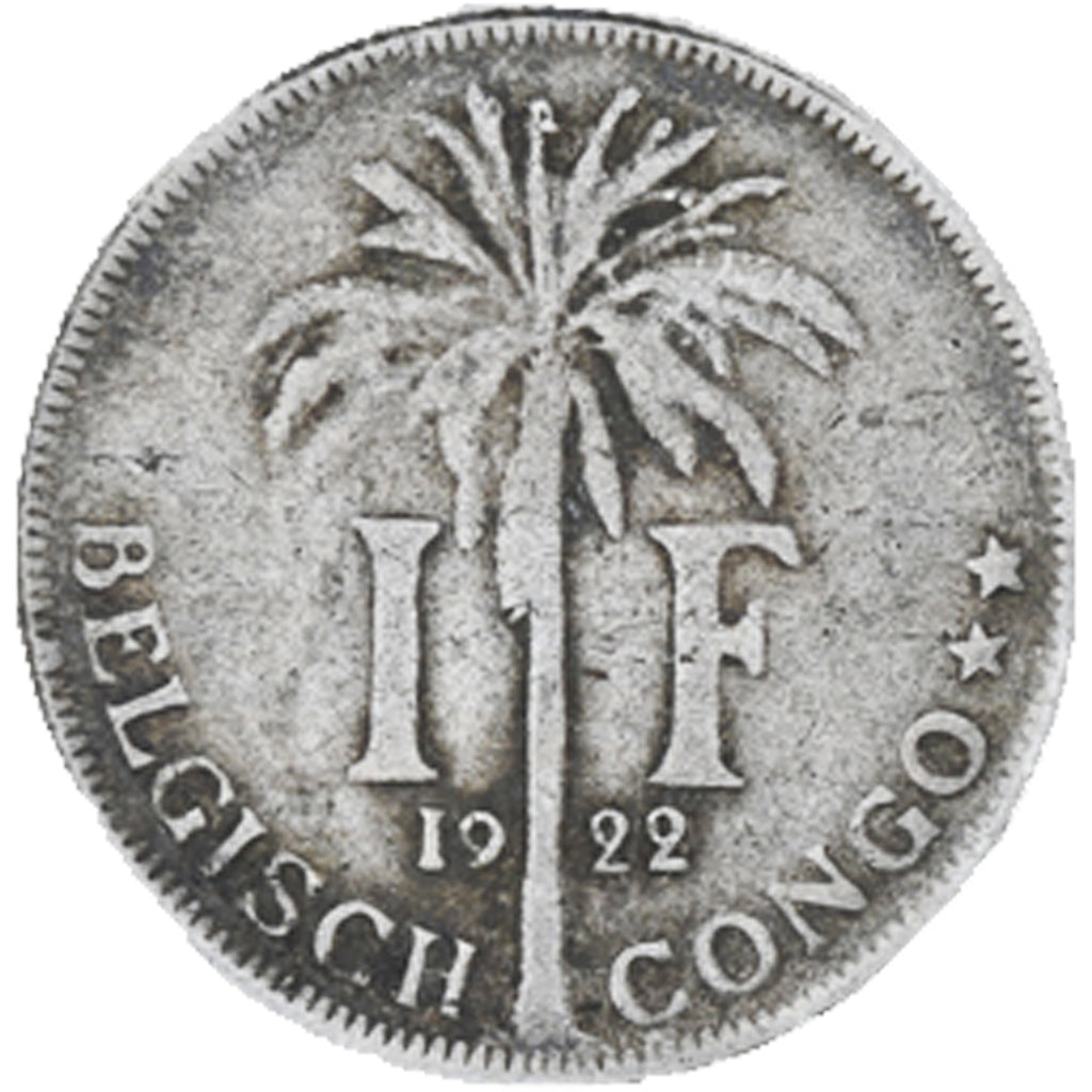 Moneta, Congo belga, Franc, 1922, BB, Rame-nichel, KM:21