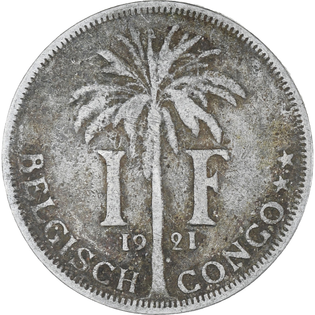 Coin, Belgian Congo, Franc, 1921, VF(30-35), Copper-nickel, KM:21