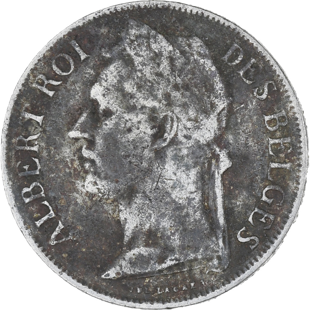 Moneta, Congo belga, Franc, 1923, MB, Rame-nichel, KM:20