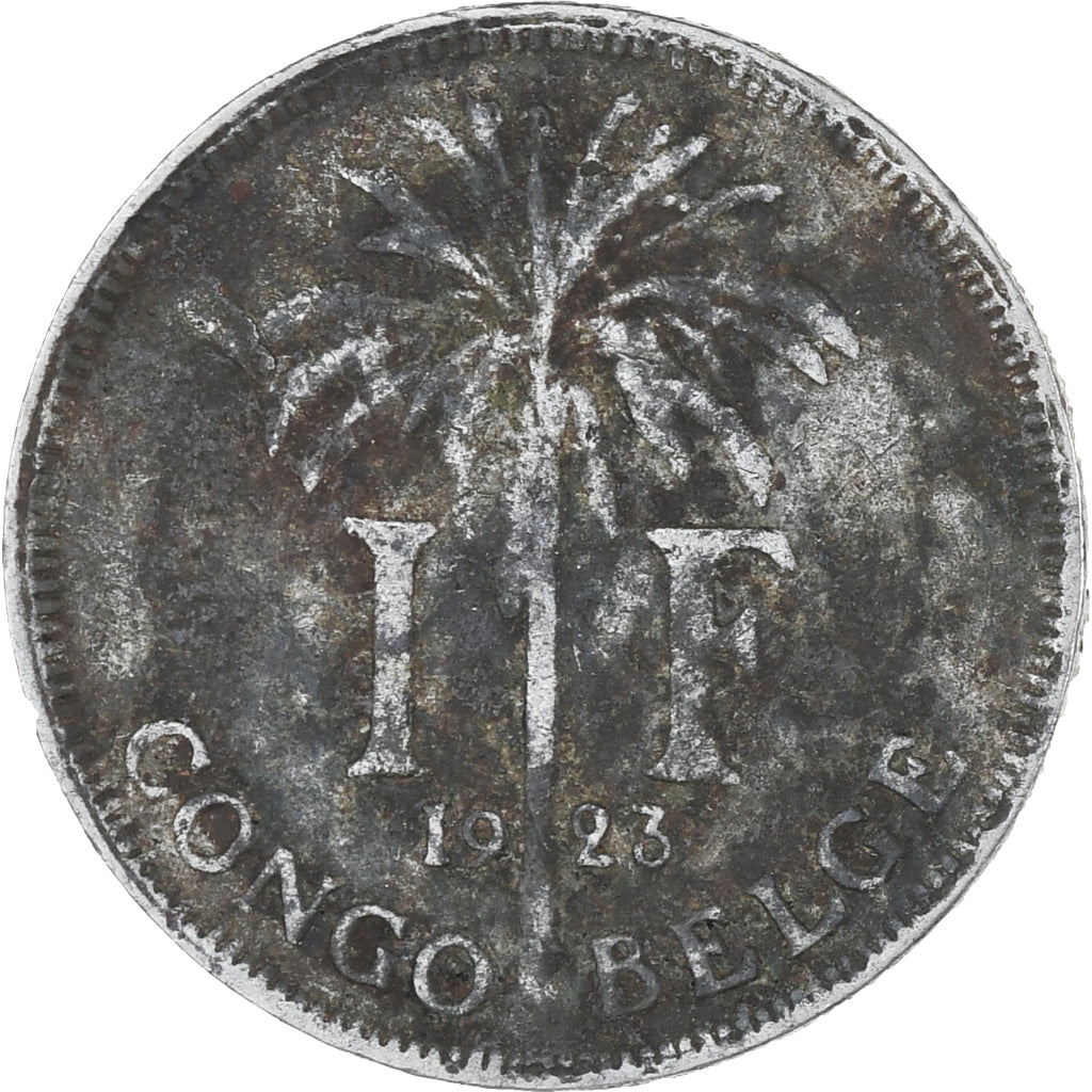 Moneta, Congo belga, Franc, 1923, MB, Rame-nichel, KM:20
