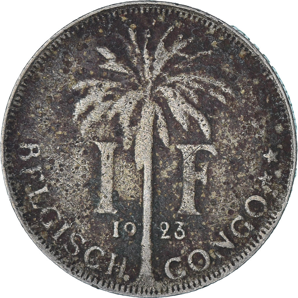 Coin, Belgian Congo, Franc, 1923, VF(20-25), Copper-nickel, KM:21