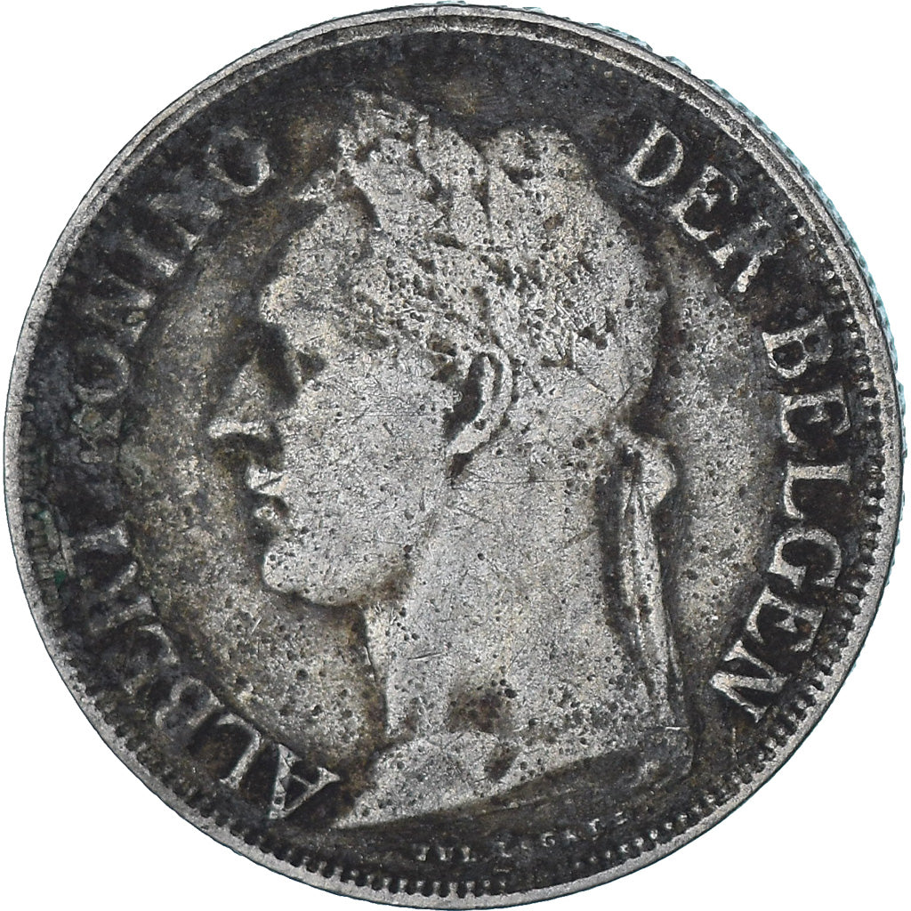 Moeda, Congo Belga, Franc, 1923, EF(40-45), Cobre-níquel, KM:21