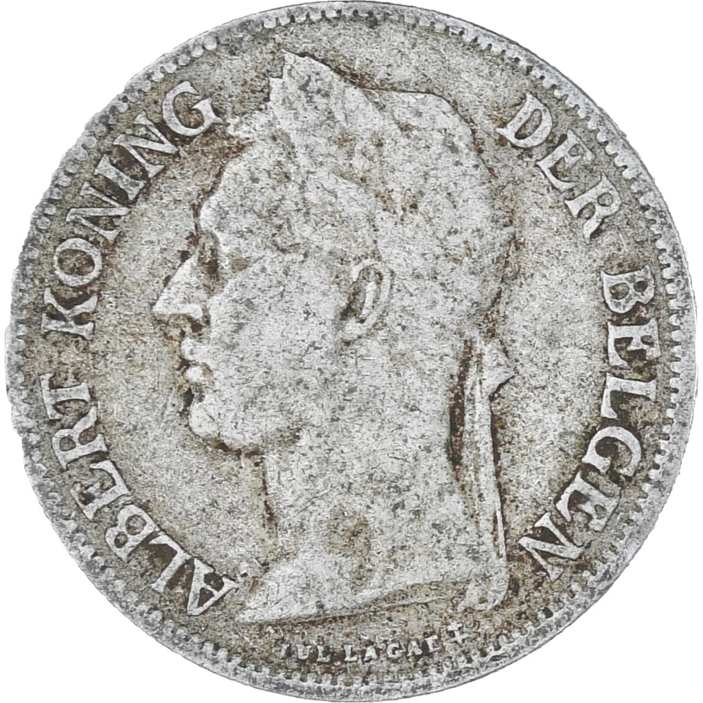 Moneda, Congo belga, 50 Centimes, 1925, BC+, Cobre - níquel, KM:23