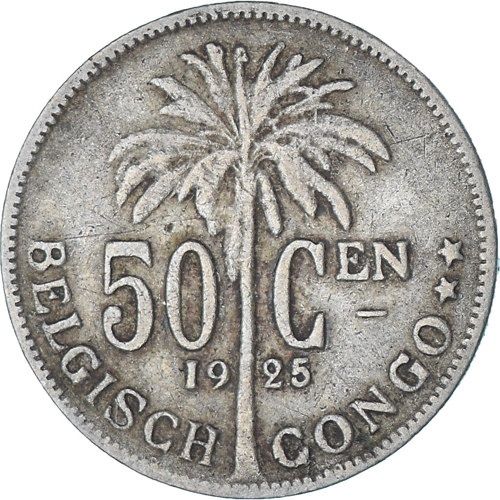 Münze, Belgisch-Kongo, 50 Centimes, 1925, SS, Kupfer-Nickel, KM:23